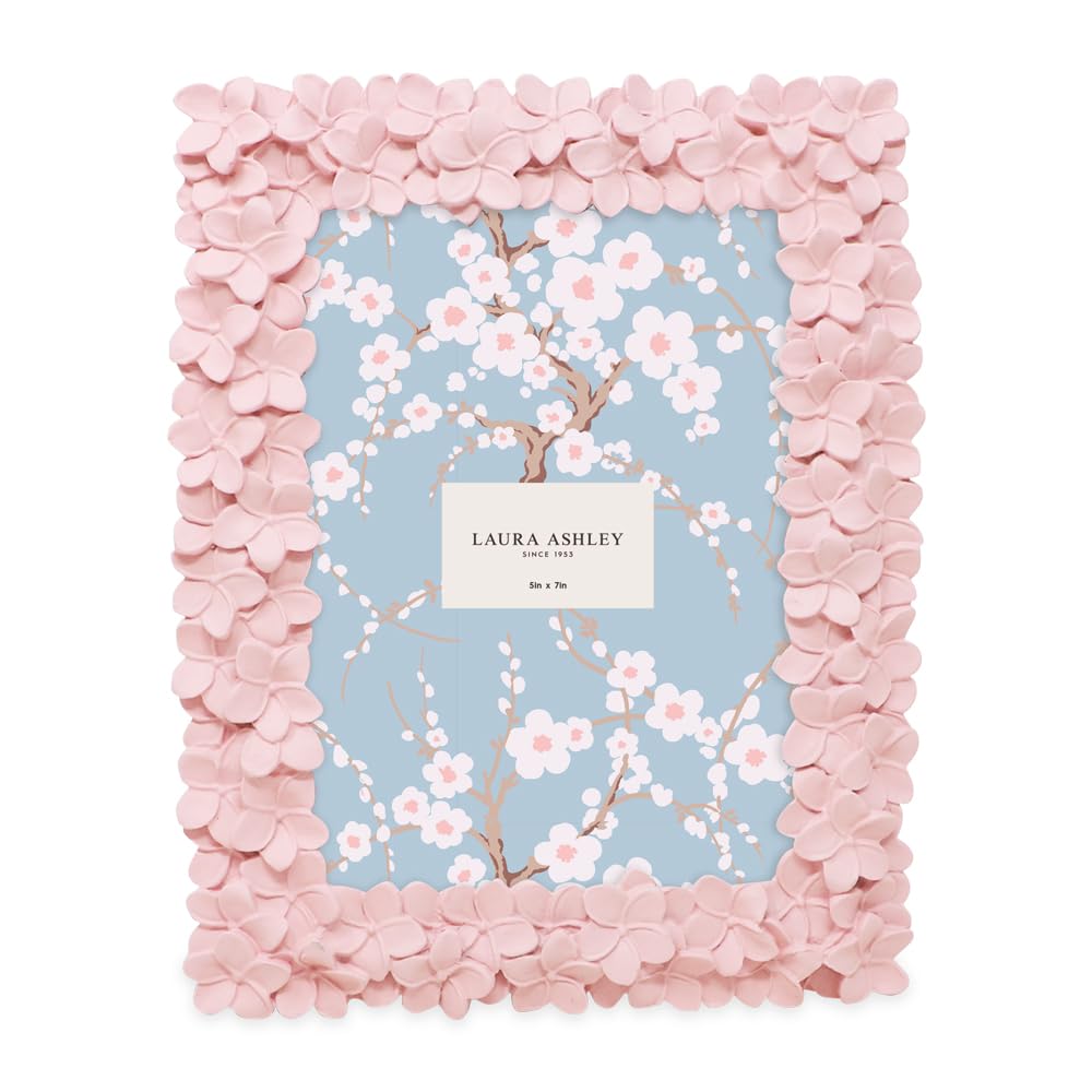 Amazon.com - Laura Ashley 5x7 Pink Flower Textured Hand-Crafted